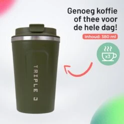 Triple J® Koffiebeker To Go - Thermosbeker - BPA & Lekvrij - 380ml - Groen -Merkloos Winkel 1200x1200 1945