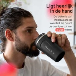 Triple J® Koffiebeker To Go - Thermosbeker - BPA & Lekvrij - 380ml - Zwart -Merkloos Winkel 1200x1200 1975