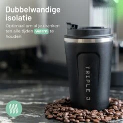 Triple J® Koffiebeker To Go - Thermosbeker - BPA & Lekvrij - 380ml - Zwart -Merkloos Winkel 1200x1200 1977