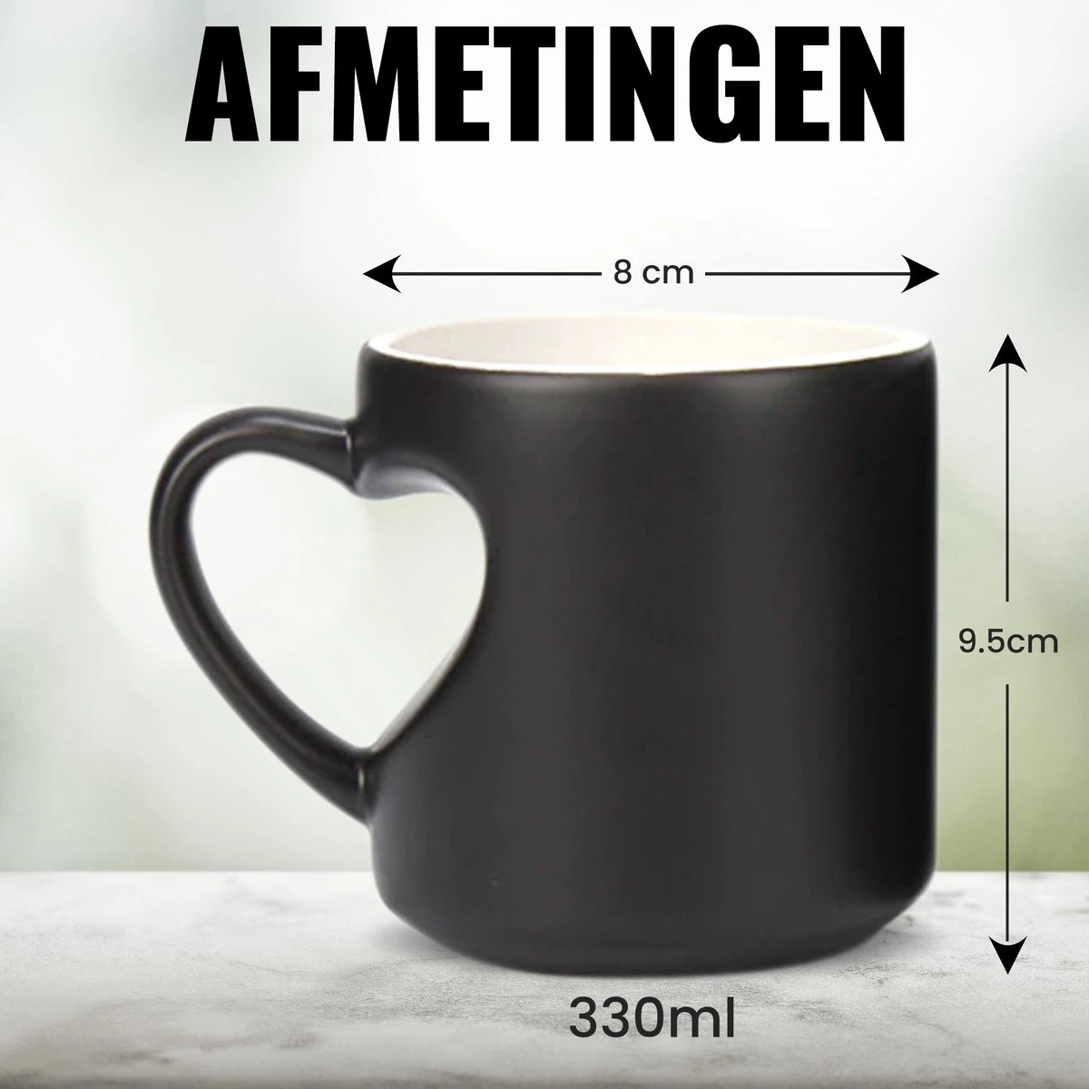 Malinsi Hart Mok - Hitte Kleur Veranderende Glazen - Zwart 330ml - Liefde Mokken - Koffie En Thee Beker - Theeglazen - Koffiebeker - Koffiemok - Hartjes Koffiekopjes - Cadeau Voor Man & Vrouw 5 Malinsi Hart Mok - Hitte Kleur Veranderende Glazen - Zwart 330ml - Liefde Mokken - Koffie En Thee Beker - Theeglazen - Koffiebeker - Koffiemok - Hartjes Koffiekopjes - Cadeau Voor Man & Vrouw - Afbeelding 3