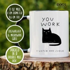 I Work Hard Kat Mok - Katten - Juf Cadeau - Meester Cadeau - Verjaardagscadeau - Cadeau - Verjaardag Cadeau Man - Cadeau Voor Man - Cadeau Voor Vrouw - Mokken - Theeglazen - Koffiekopjes -Merkloos Winkel 1200x1200 2048