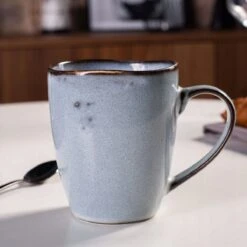 Koffiekopjes - Cappuccino Kop - Theemok - Koffiebeker - Blauw - 320ml - Set Van 6 -Merkloos Winkel 1200x1200 2135