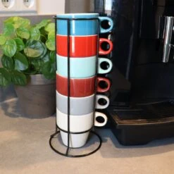 Orange85 Koffiekopjes - Met Houder - Set Van 6 - Gekleurd - 300 Ml - Keramiek -Merkloos Winkel 1200x1200 2146