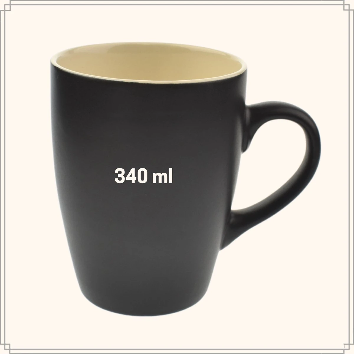 OTIX Koffiekopjes - Met Oor - Set Van 6 - Theekoppen - 340ml - Zwart - Keramiek 8 OTIX Koffiekopjes - Met Oor - Set Van 6 - Theekoppen - 340ml - Zwart - Keramiek - Afbeelding 6