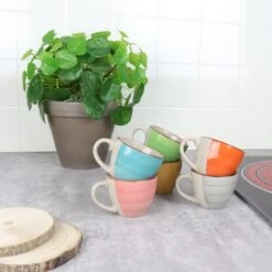 Orange85 Espresso Kopjes - Koffie - Set Van 6 - Meerdere Kleuren - 100 Ml - Aardewerk - Glazen - Met Oor - Koffiekopjes -Merkloos Winkel 1200x1200 2178