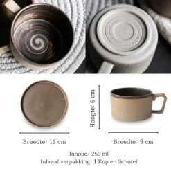 House Of Husk® Keramieke Kop En Schotel Set - Koffiekopjes - Theemokken - Koffiemokken - 250 Ml - Bruin Aardewerk -Merkloos Winkel 1200x1200 2216