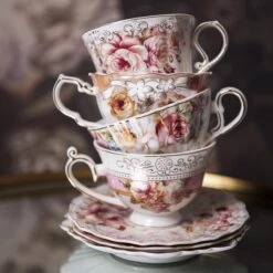 Clayre & Eef Kop En Schotel 200 Ml Roze Wit Porselein Rond Bloemen Servies Cadeau Voor Haar Cappuccino -Merkloos Winkel 1200x1200 2219