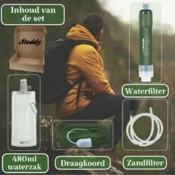 Waterfilter Survival Steddy Pro - Zuiver Gratis Drinkwater - Waterfles Waterzuivering - Waterfilter Kraan - Outdoor - FILTER 4000 LITER! 17 Waterfilter Survival Steddy Pro - Zuiver Gratis Drinkwater - Waterfles Waterzuivering - Waterfilter Kraan - Outdoor - FILTER 4000 LITER! -Merkloos Winkel 1200x1200 273