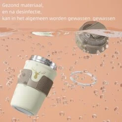 Floraweg Cup - Drinkbeker To GO- Lekvrij Dubbelwandig ,RVS 316, Thermosbeker Koffiebeker- Koffie En Thee - 400ml Waarschuw En Koud Drankje- Grijs -Merkloos Winkel 1200x1200 333