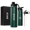 ZEUZ® Premium RVS Thermosfles & Drinkfles – Waterfles Met Rietje - BPA Vrij – 700 Ml - Mat Groen -Merkloos Winkel 1200x1200 411