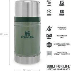Stanley The Legendary Classic Food Jar 0,7L - Thermosfles - Hammertone Green -Merkloos Winkel 1200x1200 437