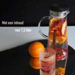 MÊZON® Schenkkan - Glazen Waterkan - Waterkaraf Voor Fruitwater - Multifunctionele Decanteer Karaf - Kan Met Deksel - 1.5L Capaciteit -Merkloos Winkel 1200x1200 457