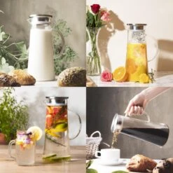 MÊZON® Schenkkan - Glazen Waterkan - Waterkaraf Voor Fruitwater - Multifunctionele Decanteer Karaf - Kan Met Deksel - 1.5L Capaciteit -Merkloos Winkel 1200x1200 458