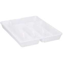 Merkloos Bestekbak/bestekhouder - Uitschuifbaar - Wit - 44 Cm - 5 Tot 7 Vakken -Merkloos Winkel 1200x1200 542