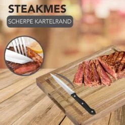 Achaté Bestekset 6 Persoons - 36-delig - RVS - Lepels, Messen, Vorken En Steakmessen - Hoogwaardige Kwaliteit - Vaatwasser Bestendig - Zilver -Merkloos Winkel 1200x1200 545