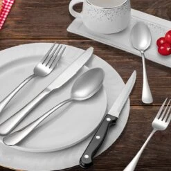 Achaté Bestekset 6 Persoons - 36-delig - RVS - Lepels, Messen, Vorken En Steakmessen - Hoogwaardige Kwaliteit - Vaatwasser Bestendig - Zilver -Merkloos Winkel 1200x1200 547