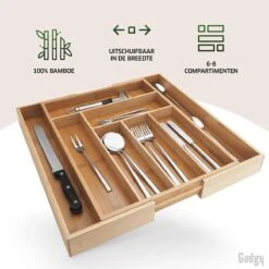 Gadgy Uitschuifbare Bestekbak - Uitschuifbare Bestekcassette Hout - Besteklade - Ladeverdeler - 6/8 Vakken - Bamboe 12 Gadgy Uitschuifbare Bestekbak - Uitschuifbare Bestekcassette Hout - Besteklade - Ladeverdeler - 6/8 Vakken - Bamboe -Merkloos Winkel 1200x1200 557