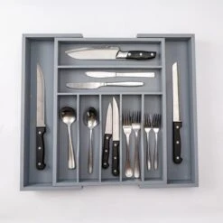 Merkloos Decopatent® Uitschuifbaar Bestekbak - Besteklade - 7 Vaks -> Uitschuifbaar Naar 9 Vakken - Bestekbakken Organizer - Bamboe - Grijs 11 Merkloos Decopatent® Uitschuifbaar Bestekbak - Besteklade - 7 Vaks -> Uitschuifbaar Naar 9 Vakken - Bestekbakken Organizer - Bamboe - Grijs -Merkloos Winkel 1200x1200 575