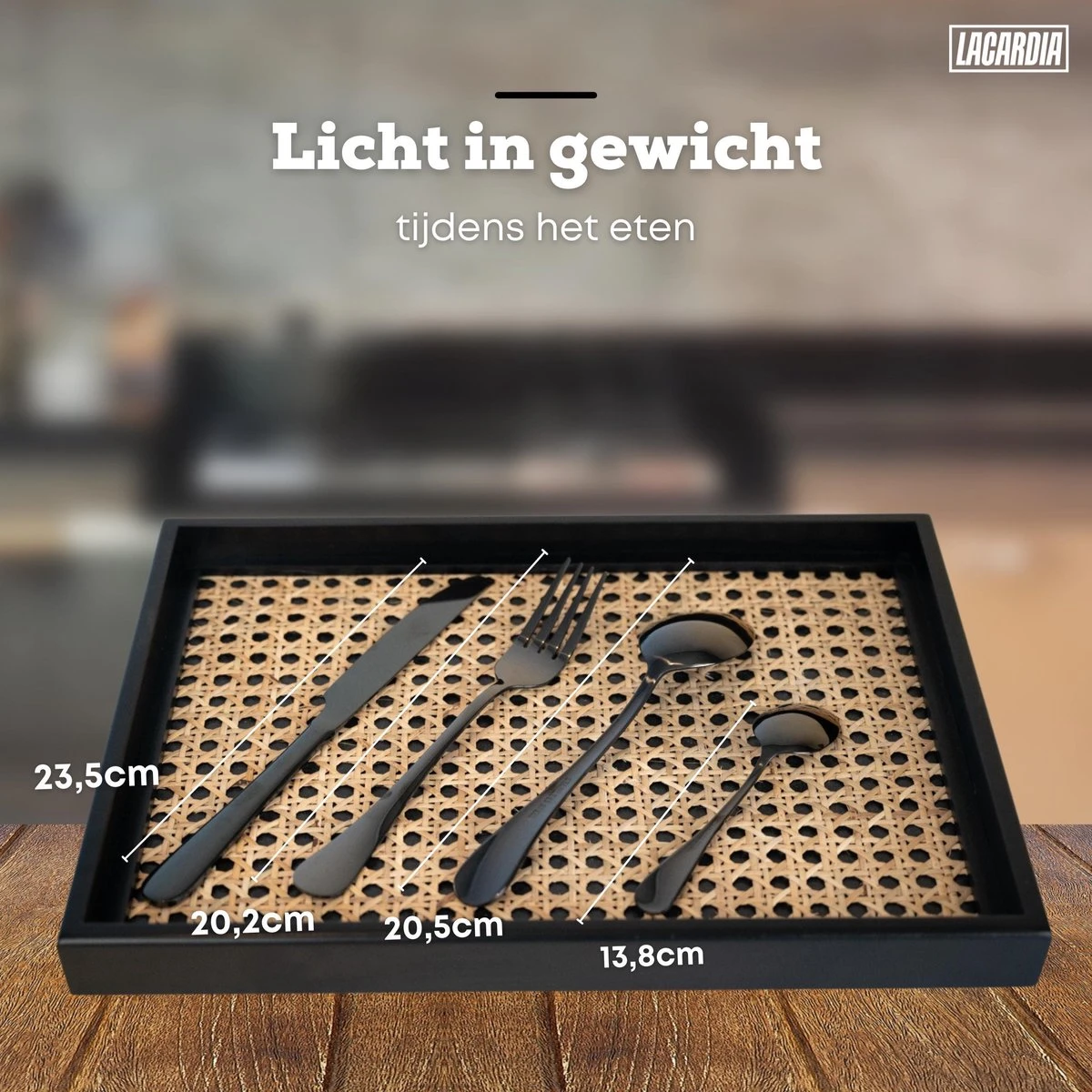 LaCardia Bestekset Glans Zwart – 24-delig Bestek – 6 Persoons – Bestek Zwart Voor 6 Personen 6 LaCardia Bestekset Glans Zwart – 24-delig Bestek – 6 Persoons – Bestek Zwart Voor 6 Personen - Afbeelding 4