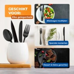Strex Bestekset 6 Persoons - Zwart - 36-delig - Roestvrij Staal - Lepels, Messen, Vorken En Steakmessen - Hoogwaardige Kwaliteit 14 Strex Bestekset 6 Persoons - Zwart - 36-delig - Roestvrij Staal - Lepels, Messen, Vorken En Steakmessen - Hoogwaardige Kwaliteit -Merkloos Winkel 1200x1200 607