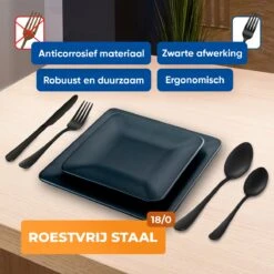 Strex Bestekset 6 Persoons - Zwart - 36-delig - Roestvrij Staal - Lepels, Messen, Vorken En Steakmessen - Hoogwaardige Kwaliteit 15 Strex Bestekset 6 Persoons - Zwart - 36-delig - Roestvrij Staal - Lepels, Messen, Vorken En Steakmessen - Hoogwaardige Kwaliteit -Merkloos Winkel 1200x1200 608