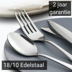 Perow 6 Persoons Bestekset – 36 Delig – 18/10 Edelstaal – Lepels, Messen, Vorken & Steakmessen – Vaatwasserbestendig – Zilver - Serviessets -Merkloos Winkel 1200x1200 612