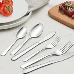 Perow 6 Persoons Bestekset – 36 Delig – 18/10 Edelstaal – Lepels, Messen, Vorken & Steakmessen – Vaatwasserbestendig – Zilver - Serviessets -Merkloos Winkel 1200x1200 614