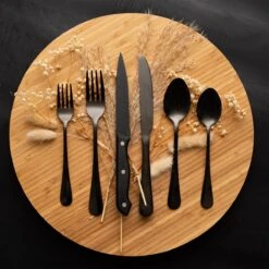 OEC Kitchen Bestekset 36-delig - Zwart - 6 Persoons - Steakmessen - Messen - Vorken - Lepels - RVS -Merkloos Winkel 1200x1200 623
