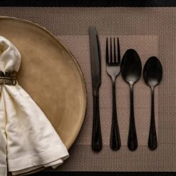 OEC Kitchen Bestekset 36-delig - Zwart - 6 Persoons - Steakmessen - Messen - Vorken - Lepels - RVS -Merkloos Winkel 1200x1200 624