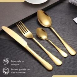 SensaHome - 20-Delige Bestek Set - Inclusief Mes/Vork/Lepel - 4 Personen - Goud -Merkloos Winkel 1200x1200 632