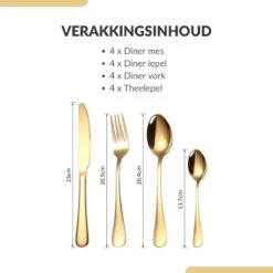 SensaHome - 20-Delige Bestek Set - Inclusief Mes/Vork/Lepel - 4 Personen - Goud -Merkloos Winkel 1200x1200 633