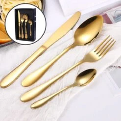SensaHome - 20-Delige Bestek Set - Inclusief Mes/Vork/Lepel - 4 Personen - Goud -Merkloos Winkel 1200x1200 634