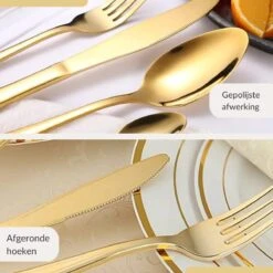 SensaHome - 20-Delige Bestek Set - Inclusief Mes/Vork/Lepel - 4 Personen - Goud -Merkloos Winkel 1200x1200 636