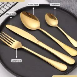 SensaHome - 20-Delige Bestek Set - Inclusief Mes/Vork/Lepel - 4 Personen - Goud -Merkloos Winkel 1200x1200 638
