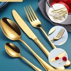 SensaHome - 20-Delige Bestek Set - Inclusief Mes/Vork/Lepel - 4 Personen - Goud -Merkloos Winkel 1200x1200 642