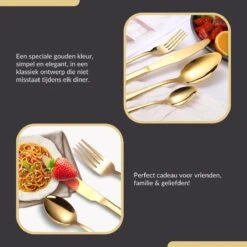 SensaHome - 20-Delige Bestek Set - Inclusief Mes/Vork/Lepel - 4 Personen - Goud -Merkloos Winkel 1200x1200 643