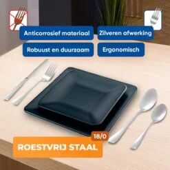 Strex Bestekset 6 Persoons - Zilver - 36-delig - Roestvrij Staal - Lepels, Messen, Vorken En Steakmessen - Hoogwaardige Kwaliteit -Merkloos Winkel 1200x1200 718