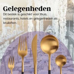 LuZana - Bestek Set Goud - 30-delig - Bestekset 6 Persoons - Goud/zwart - Bestek - Borden - Bestekset Zwart -Merkloos Winkel 1200x1200 724