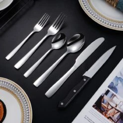 Deleca 6 Persoons Bestekset (36-delig) - Lepels, Messen, Vorken & Steakmessen - Vaatwasserbestendig - Zilver / RVS -Merkloos Winkel 1200x1200 729