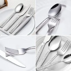 Deleca 6 Persoons Bestekset Deluxe (30-delig) - Vorken, Lepels En Messen - Vaatwasserbestendig - Gehamerd - Zilver / RVS -Merkloos Winkel 1200x1200 739