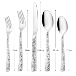 Deleca 6 Persoons Bestekset Deluxe (30-delig) - Vorken, Lepels En Messen - Vaatwasserbestendig - Gehamerd - Zilver / RVS -Merkloos Winkel 1200x1200 740