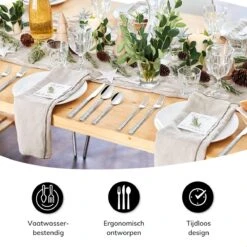 Deleca 6 Persoons Bestekset Deluxe (30-delig) - Vorken, Lepels En Messen - Vaatwasserbestendig - Gehamerd - Zilver / RVS -Merkloos Winkel 1200x1200 742