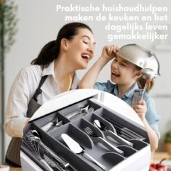 Emhouse XL Bestekcassette Bestekbak Kunststof Besteklade Bestekbak 43,5x42,5x4 Cm Wit -Merkloos Winkel 1200x1200 796