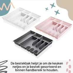 Emhouse XL Bestekcassette Bestekbak Kunststof Besteklade Bestekbak 43,5x42,5x4 Cm Wit -Merkloos Winkel 1200x1200 797