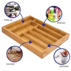 ACAZA Uitschuifbare Bestekbak In Bamboe Hout, Besteklade Met 7 Tot 9 Vakken, Ladeverdeler, Opbergbak, Bestekcassette, Verstelbaar -Merkloos Winkel 1200x1200 822