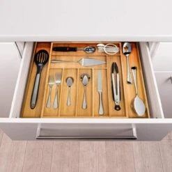 ACAZA Uitschuifbare Bestekbak In Bamboe Hout, Besteklade Met 7 Tot 9 Vakken, Ladeverdeler, Opbergbak, Bestekcassette, Verstelbaar -Merkloos Winkel 1200x1200 825