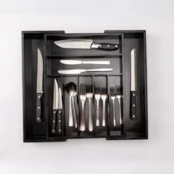 Merkloos Decopatent® Uitschuifbaar Bestekbak - Besteklade - 7 Vaks -> Uitschuifbaar Naar 9 Vakken - Bestekbakken Organizer - Bamboe - Zwart 10 Merkloos Decopatent® Uitschuifbaar Bestekbak - Besteklade - 7 Vaks -> Uitschuifbaar Naar 9 Vakken - Bestekbakken Organizer - Bamboe - Zwart -Merkloos Winkel 1200x1200 828