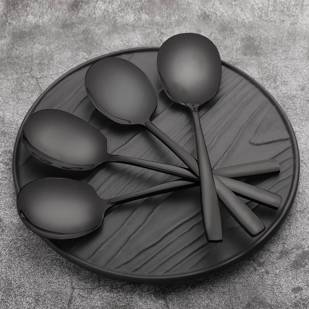 House Of Husk® Opscheplepel Set - Zwart - Serveerlepel - Groetelepel - Aardappellepel - 21cm - RVS - 4 Stuks 5 House Of Husk® Opscheplepel Set - Zwart - Serveerlepel - Groetelepel - Aardappellepel - 21cm - RVS - 4 Stuks - Afbeelding 3