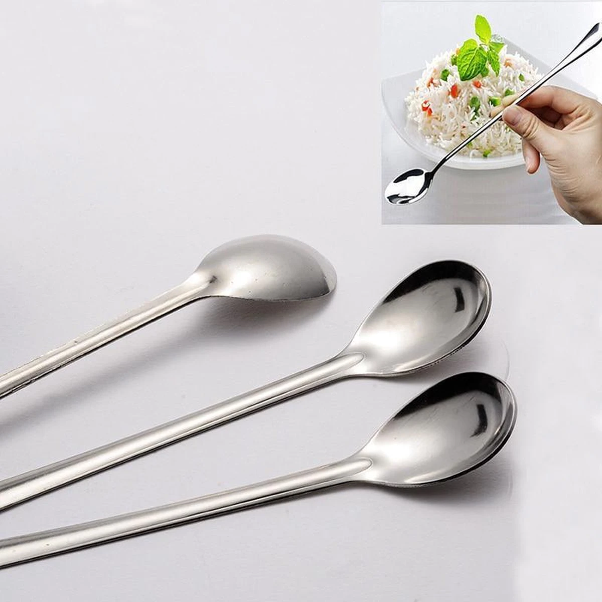 Latte Machiato Lepels – RVS Lange Yoghurt, Dessert Of Koffie Lepeltjes – KELERINO. - Set Van 12 Stuks 5 Latte Machiato Lepels – RVS Lange Yoghurt, Dessert Of Koffie Lepeltjes – KELERINO. - Set Van 12 Stuks - Afbeelding 3