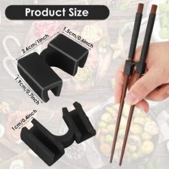 Merkloos 5 Stuks Handige Eetstokjes Houder - Sushi Servies - Herbruikbare Stokjes - Duurzaam - Chopstick Trainers Hulpstuk - Zwart Chopsticks Helper Kinderen -Merkloos Winkel 1200x1200 936